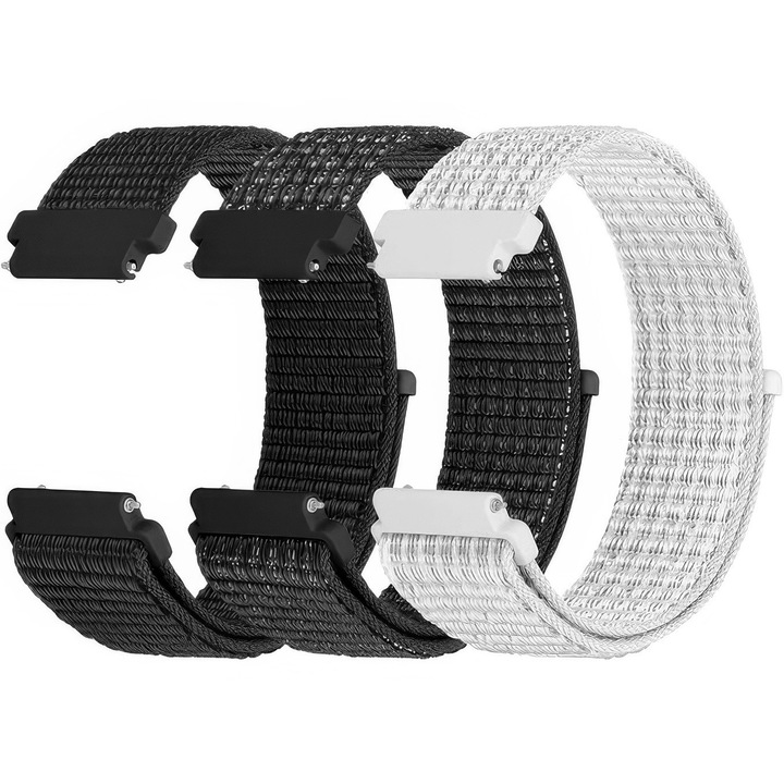 Комплект от 3 найлонови каишки за часовник, 18-24 мм, дишащи, удобни, многоцветни