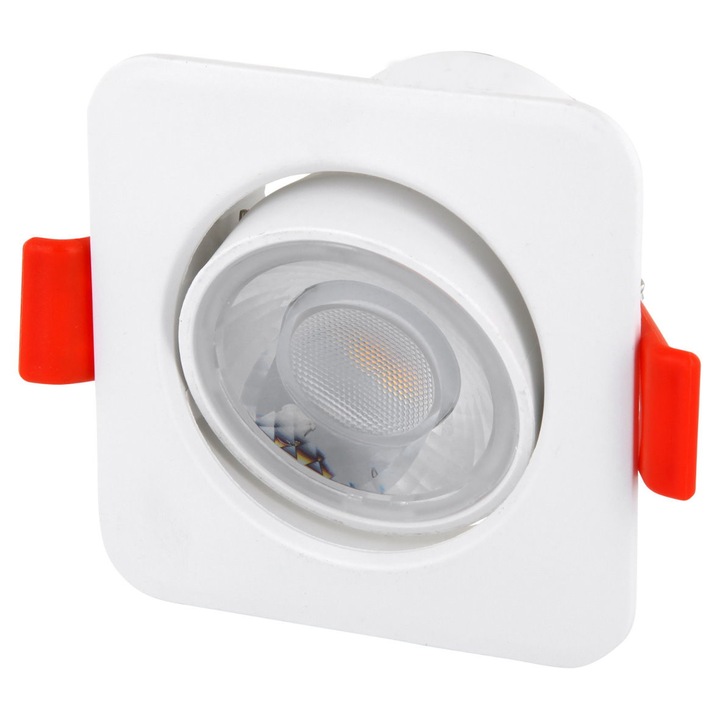 Spot LED Heda patrat incastrabil mobil 8W=50W 640lm lumina naturala 4000K 60 grade