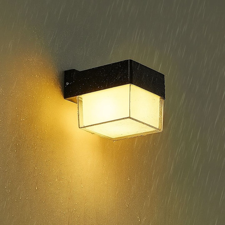 Aplica LED Exterior AMIRA, Lumina Calda, Negru