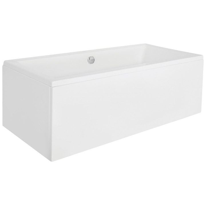 Pachet Complet Cada Acril 175x80 - Masca Frontala, Masca Laterala, Cadru Metalic, Sifon Evacuare Automat si Cada de Baie Besco Quadro 175x80