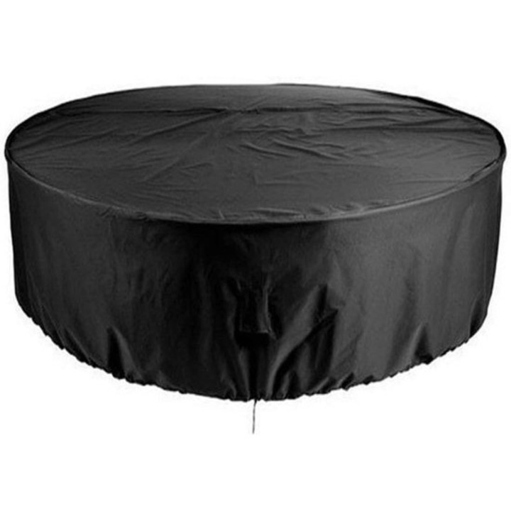 Kerek kerti asztal huzat 230x110cm fekete vízálló és UV-álló