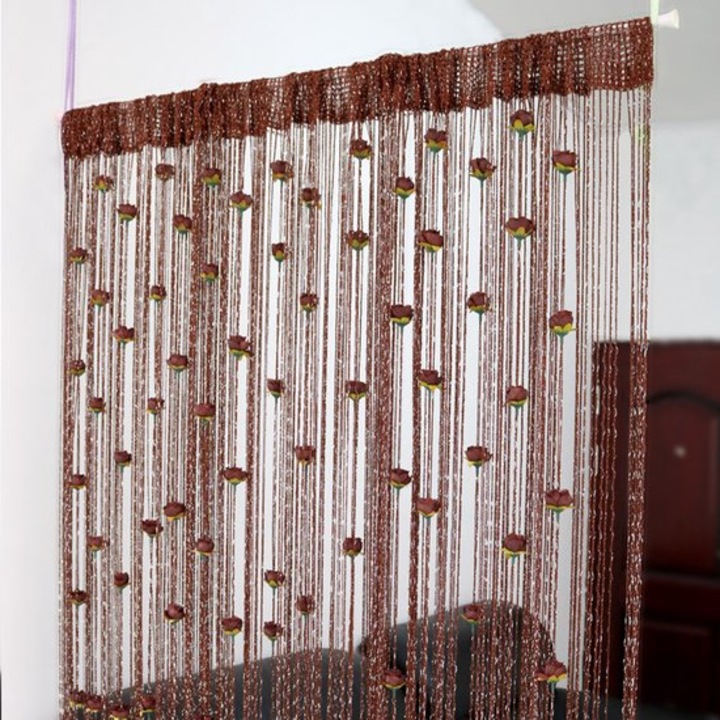 Rózsafüzér függöny, 100x200cm, rózsaszín, dekoratív, sokoldalú