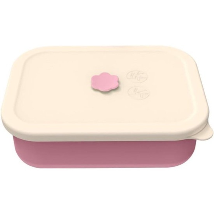 Cutie alimentara, 850 ml, design compact, roz, 19.1x14.1cm, set
