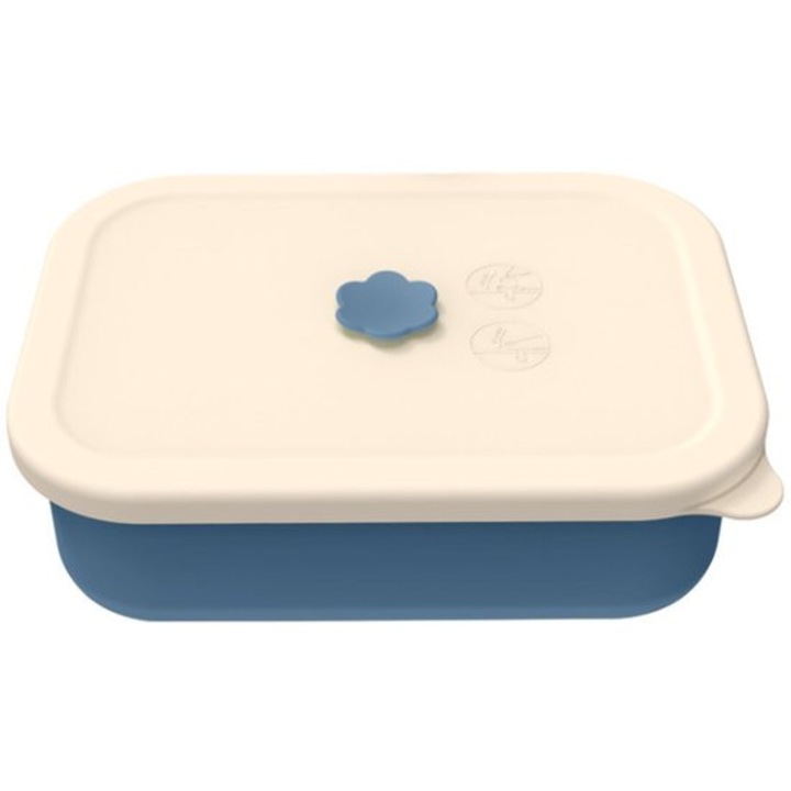 Cutie alimentara, 850 ml, design compact, culoare albastru inchis, 19.1x14.1cm, set pentru pranzuri