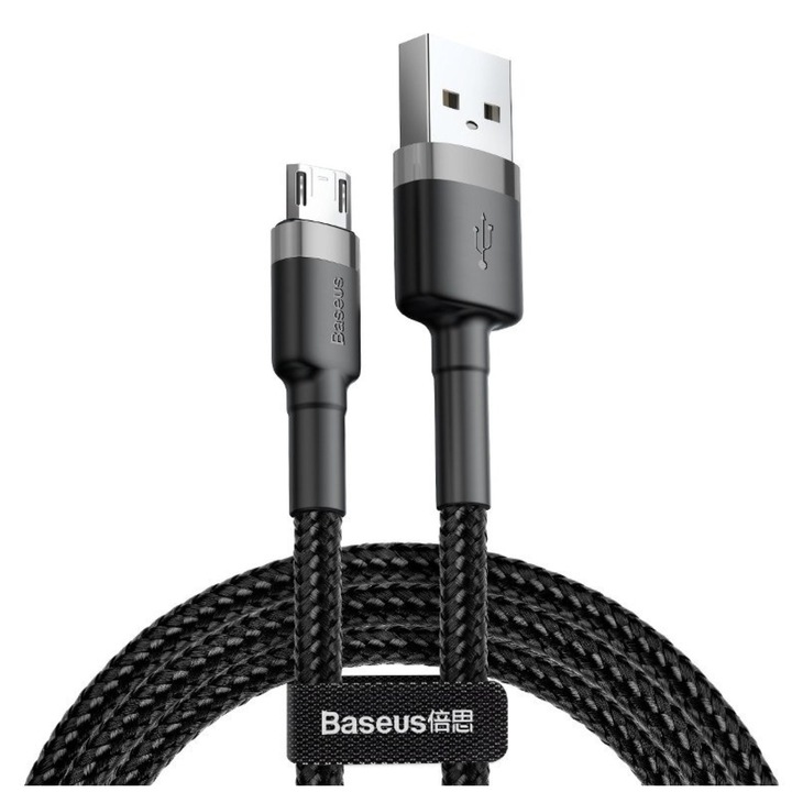 Baseus USB-A - MicroUSB töltőkábel, 0.5m, 18W, Szürke
