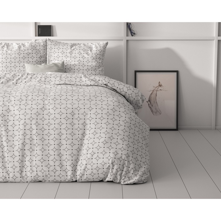 Ágynemű, fehér, mikroszálas, 240x220 cm