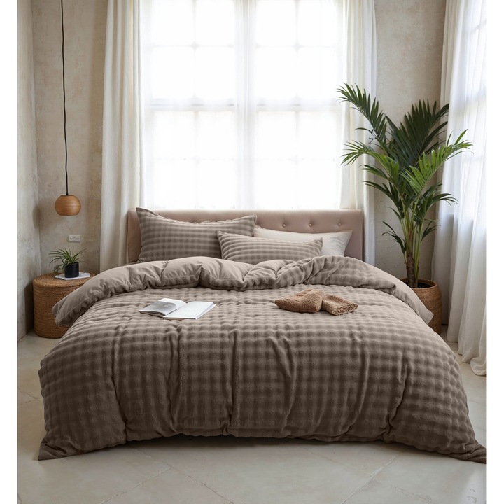 Ágynemű, Flanel, Taupe, 220x240 cm