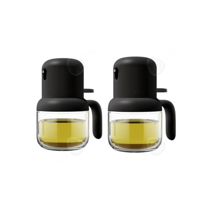 Sticla pulverizatoare ulei, set 2 unitati, sticla, tip buton, 180 ml
