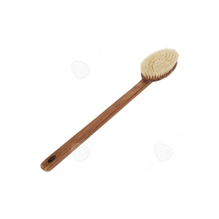 Többfunkciós bükkfa fürdőkefe 44x7 cm, nedves és száraz használatra