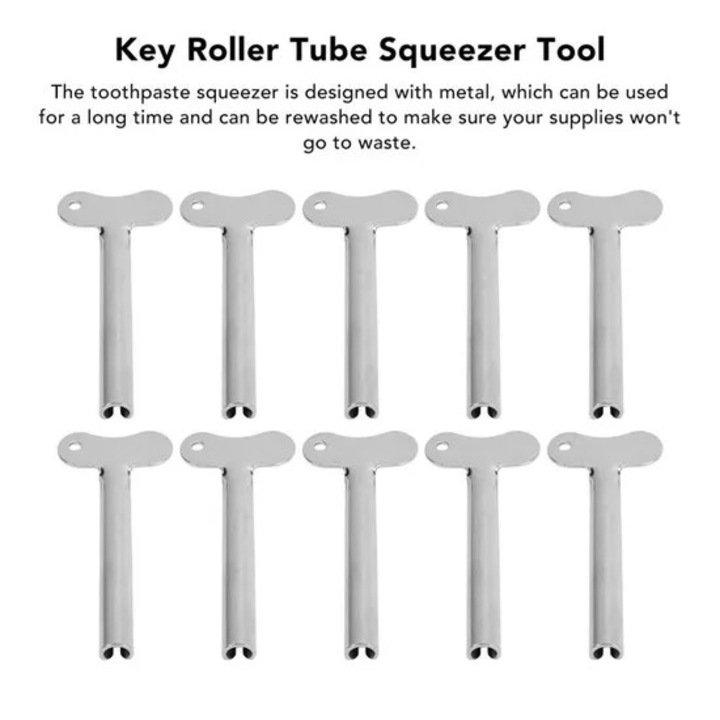 Set de 10 dispensere din fier pentru pasta de dinti, vopsea de par, cosmetice