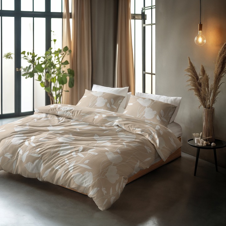 Ágynemű, Bézs, Pamut, 200x200 cm