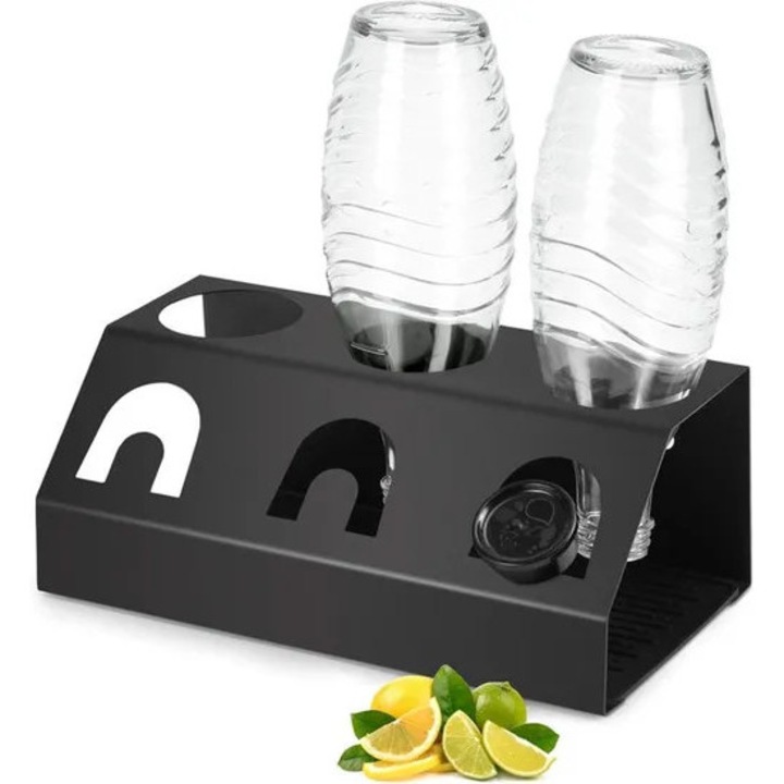 Suport bauturi din otel inoxidabil, tava tripla pentru sticle