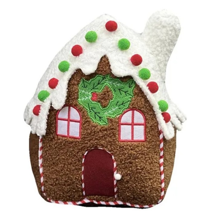 Perna decorativa Gingerbread House, decor gingerbread, set pentru birou sau acasa