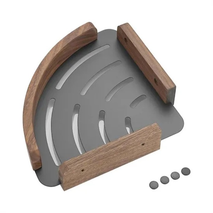 Suport de baie din lemn de nuc, montate pe perete, organizator