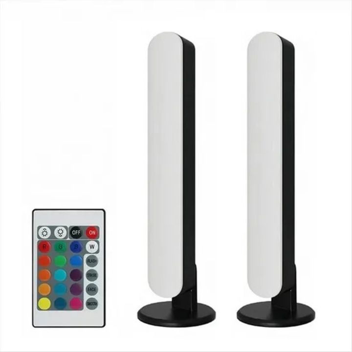 Veioza RGB cu ritm muzical, lampa de birou USB, decorare interioara, 2 buc