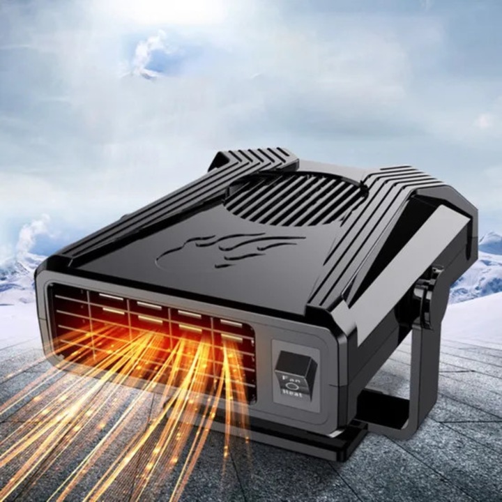 Incalzitor electric auto 2-in-1 12/24V, rotire 360 grade, defroster