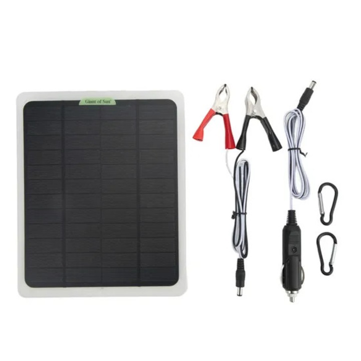 Kit de incarcare solara portabila 12V 20W, cu iesire duala USB, pentru mentinerea bateriei