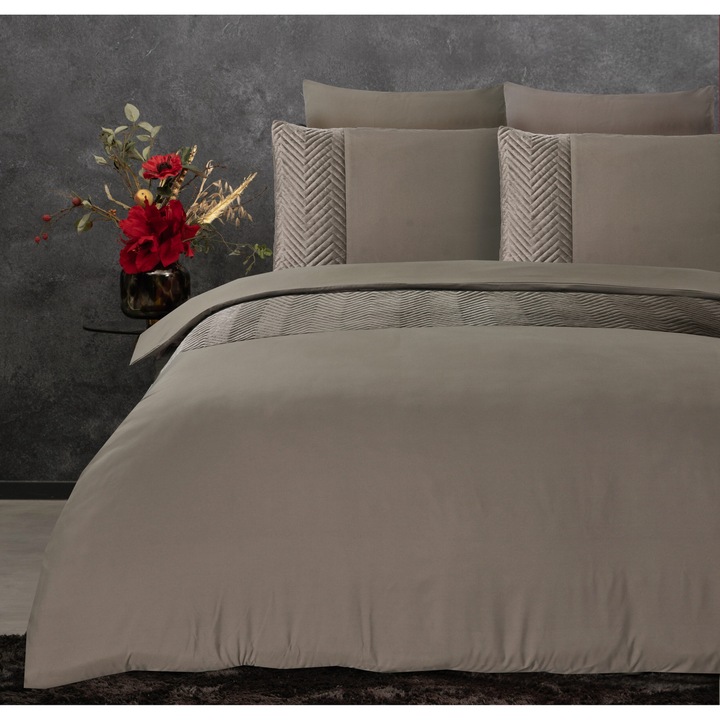 Ágynemű, Sleeptime, 1 személyes, taupe, finom mikroszálas, 140x200 cm