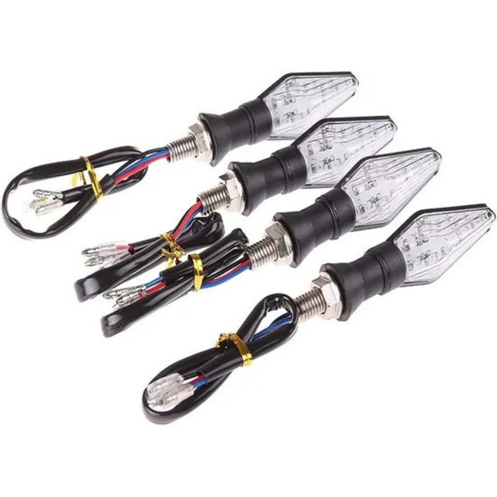 Motorkerékpár LED irányjelzők, 4 DB, Kétszínű, 12V 12 LED-es Magas Fényerő