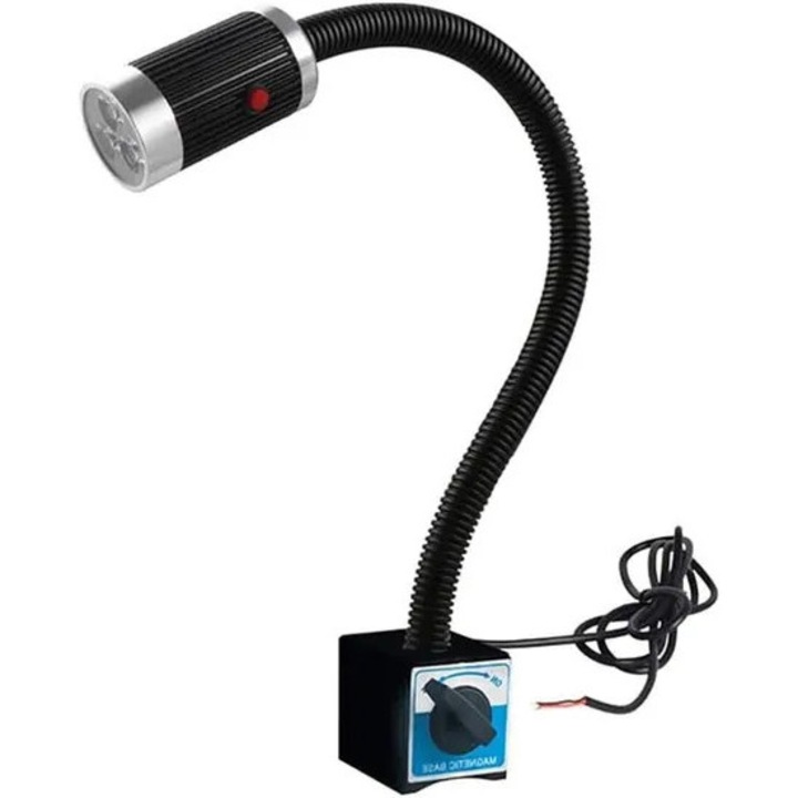 Регулируема LED работна лампа, въртяща се на 360°, магнитна основа, алуминий