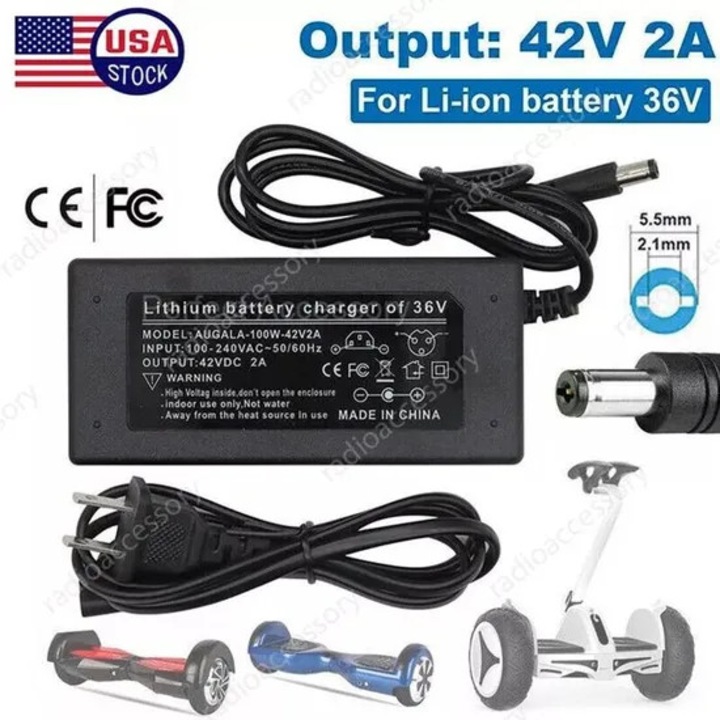 Incarcator 42V 2A pentru trotinete electrice GOTRAX GXL V2 G2 G3, baterie Li-ion 36V