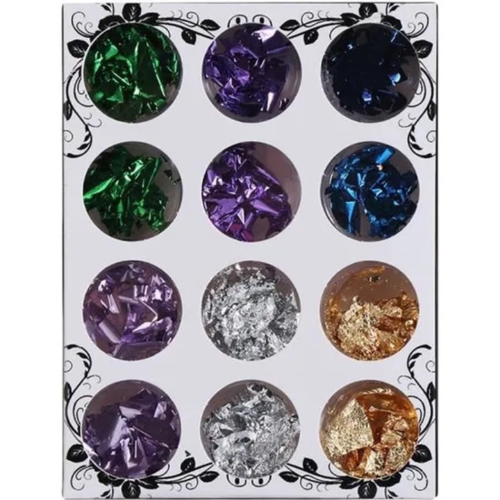 Комплект от 6 ядливи златни и сребърни прахообразни бои за декорация на торти, многоцветни