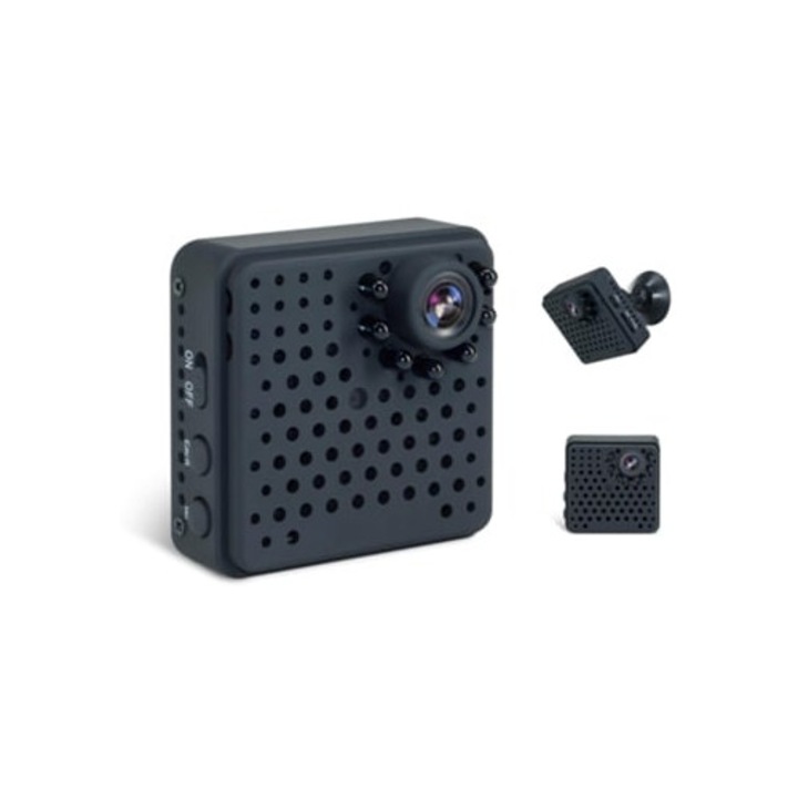 Camera spion mini, streaming HD, viziune nocturna, detectie miscare, stocare cloud si locala