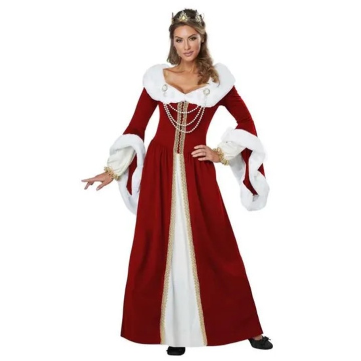 Costum de carnaval femei, M, retro regal, set, Halloween, petrecere Craciun