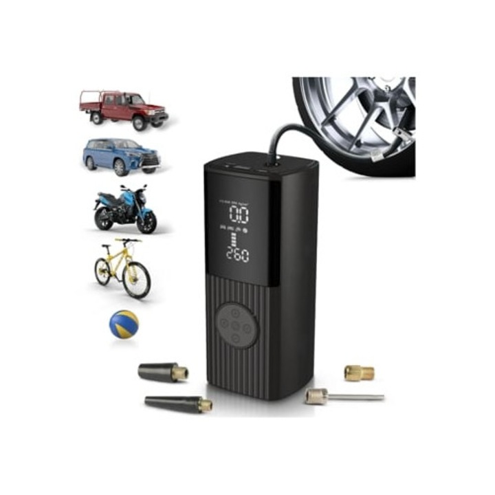 Compresor auto portabil, 150 Psi, mini, electric, fara fir