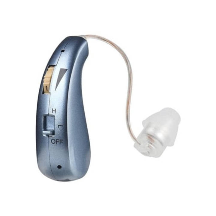 Amplificator auditiv in-ear, reincarcabil, wireless, albastru, dual