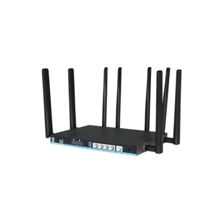 Router wireless dual-band Wi-Fi 6, sistem Gigabit Mesh, slot SIM, USB 3.0, memorie USB 128 MB, negru