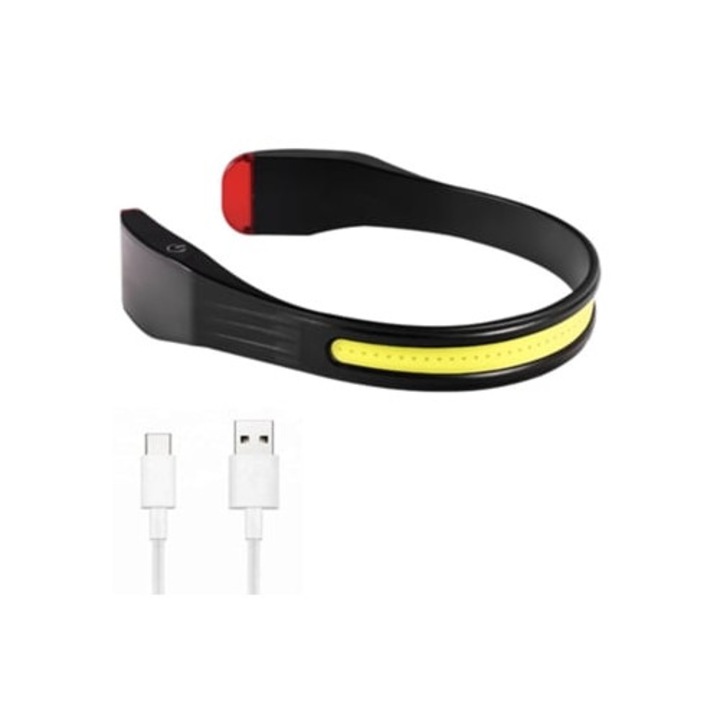 Lanterna LED portabila reincarcabila prin USB, neagra, TD240306-15Zzy