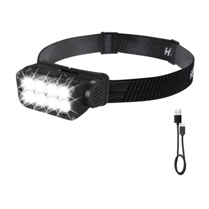 Lanterna frontala reincarcabila 1000 Lumeni K353 neagra