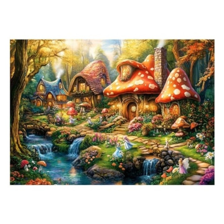 Пъзел 1000 части, Mushroom Cottage, предизвикателен, червен