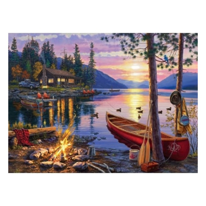Пъзел 1000 части Canoe Lake, син