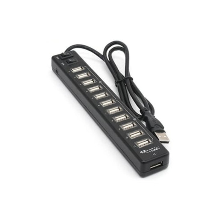 Hub USB, multi-port, transfer de date rapid, negru