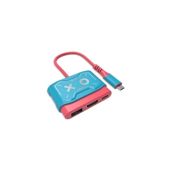 Преносима докинг станция, HDMI адаптер, USB C към HDMI, син, съвместима с Macbook/лаптоп/iPad Pro/телефон с Android
