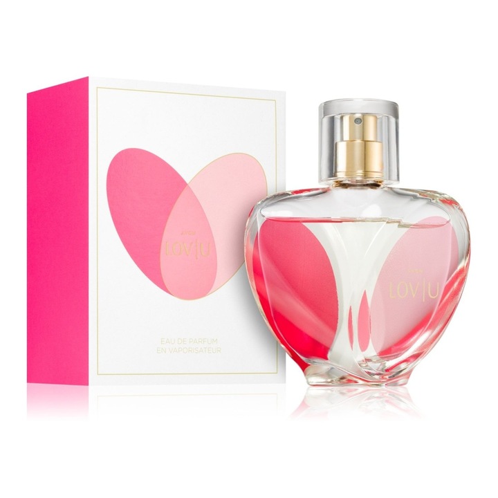 Avon Lov Eau de Parfum, 50 ml – virágos-gyümölcsös női illat zöldalma, bazsarózsa és fehér pézsma jegyekkel, fiatalos, édes és pozitív energiával teli parfüm