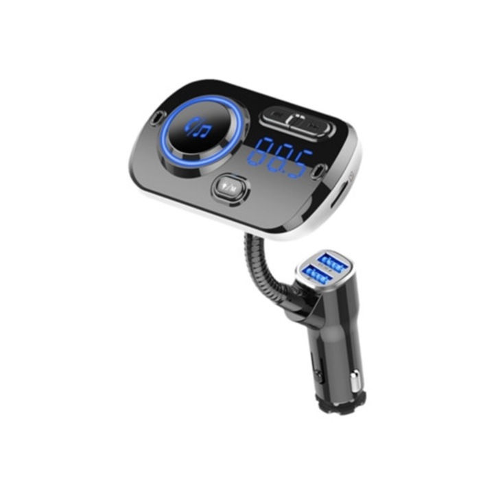 Transmitator FM Bluetooth pentru masina, adaptor radio wireless, receptor muzica auto, negru