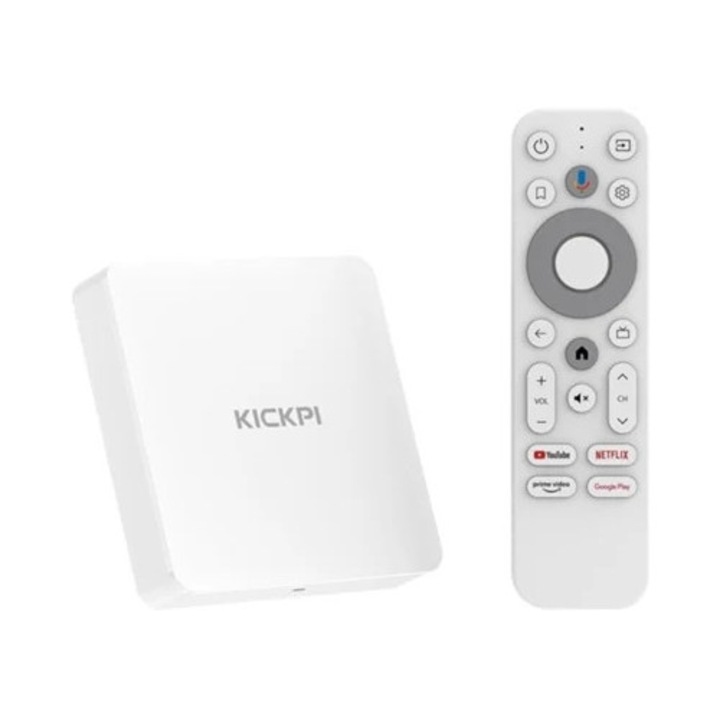 Mediaplayer Android 11.0, 2GB RAM, 32GB ROM, cautare vocala, alb, 4k