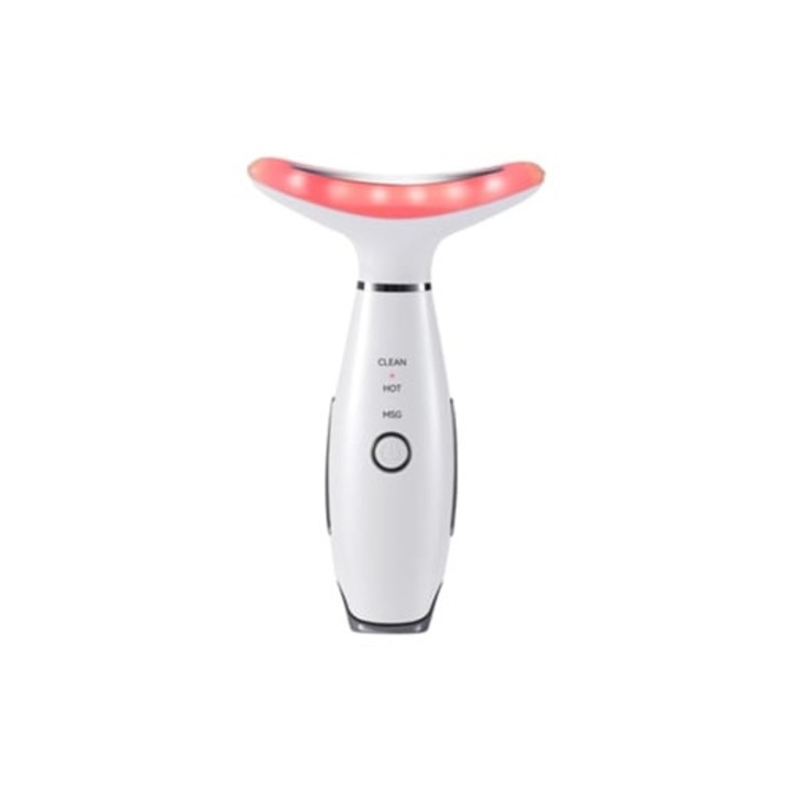 Масажор за врат и лице, 3 режима, инструмент за оформяне на лице, бял
