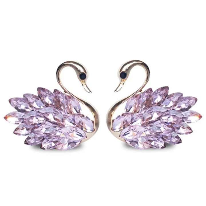 Autó illatosító, szellőzőcsipesz, kristályok, hattyú design, többszínű