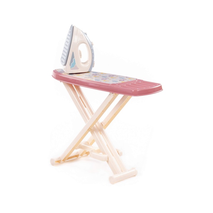 Set de joaca cu fier de calcat si masa de calcat, Wader, ecru/roz, 40,2x14,8x13,5cm, 3+
