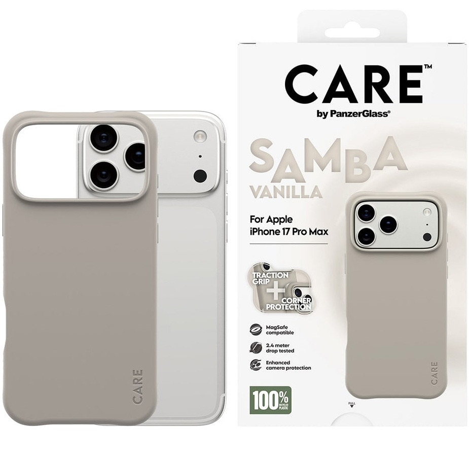 Husa Spate Silicon Care MagSafe PanzerGlass pentru iPhone 17 Pro Max CR34744 Crem