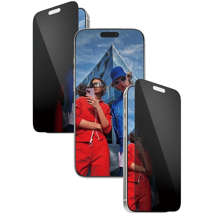 Folie Sticla Privacy PanzerGlass pentru iPhone 17 Pro Max PG75492 Negru
