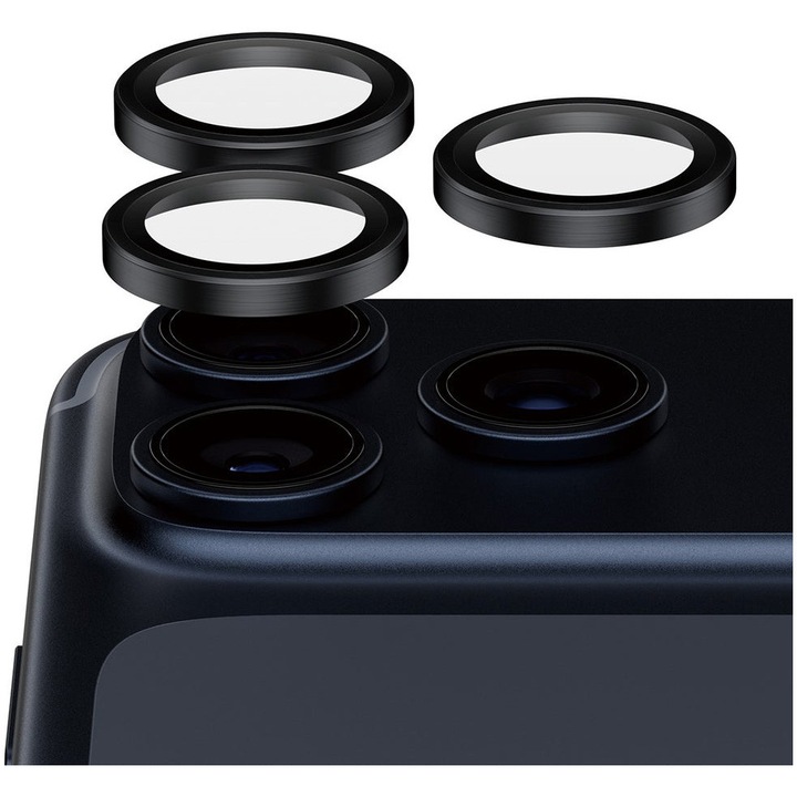 Folie Sticla Camera PanzerGlass Hoops Ceramic pentru iPhone 17 Pro/Pro Max PG63347