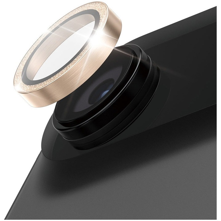 Folie Sticla Camera PanzerGlass Hoops Glitter pentru iPhone 17 Air PG80531 Auriu