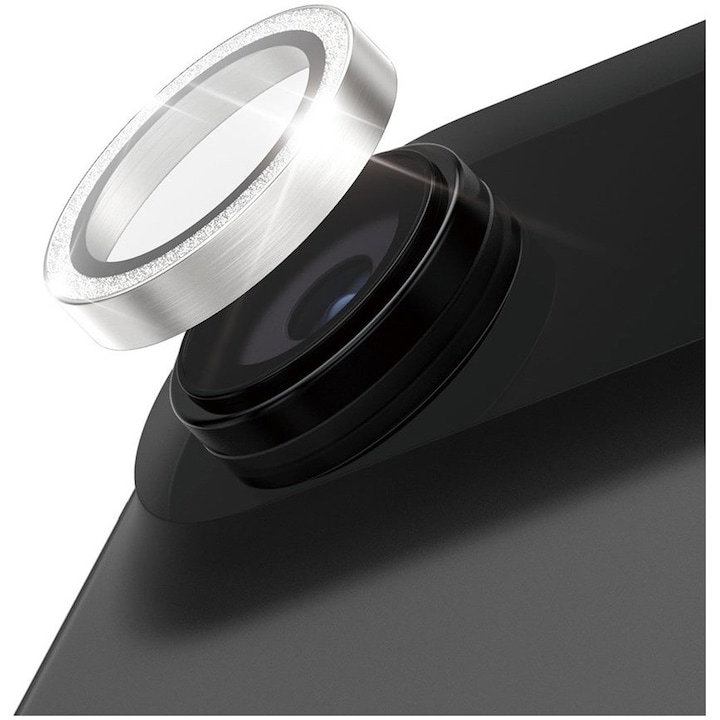 Folie Sticla Camera PanzerGlass Hoops Glitter pentru iPhone 17 Air PG93710 Agintiu