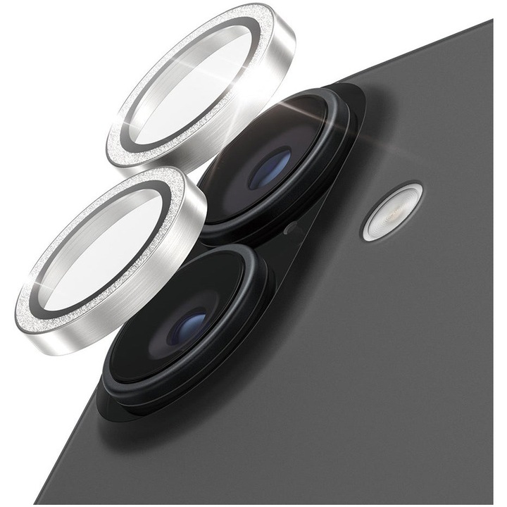 Folie Sticla Camera PanzerGlass Hoops Glitter pentru iPhone 17 PG32465 Agintiu