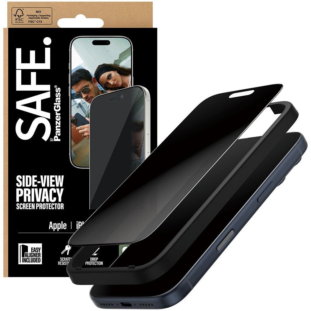 Folie Sticla Privacy PanzerGlass Safe pentru iPhone 17 Pro SA21834 Negru